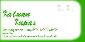 kalman kupas business card